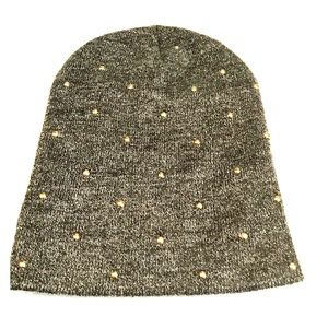 Charcoal studded beanie